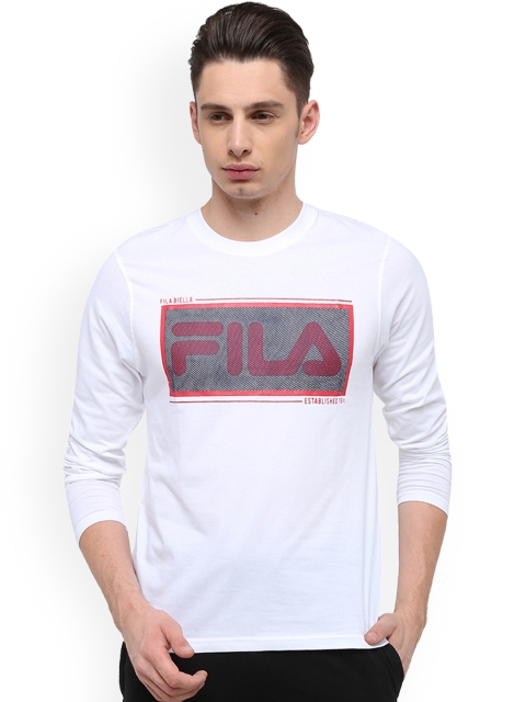 

FILA Men White MICH Printed Round Neck T-shirt