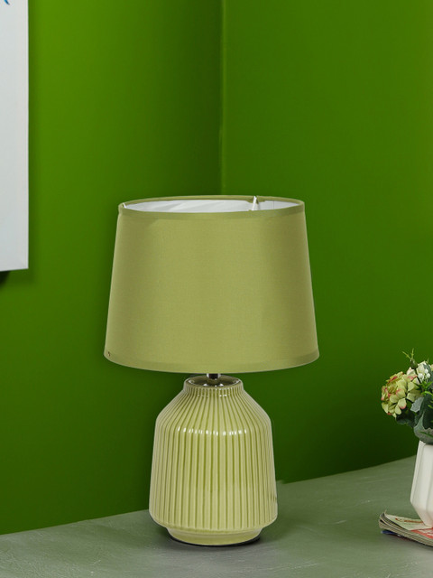 

Aapno Rajasthan Green Ceramic Table Lamp With Shade