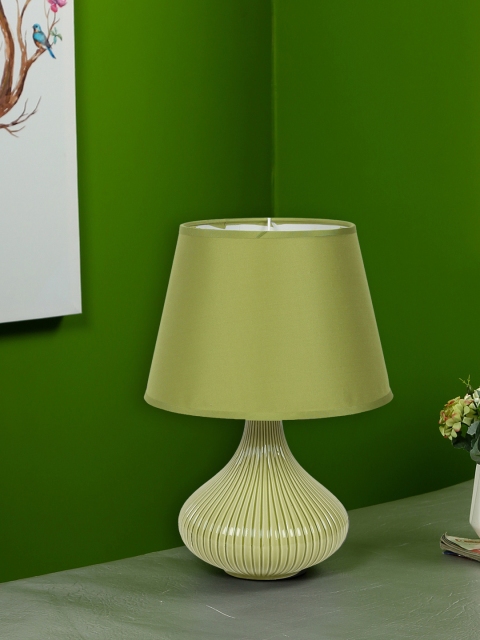 

Aapno Rajasthan Green Ceramic Table Lamp With Shade