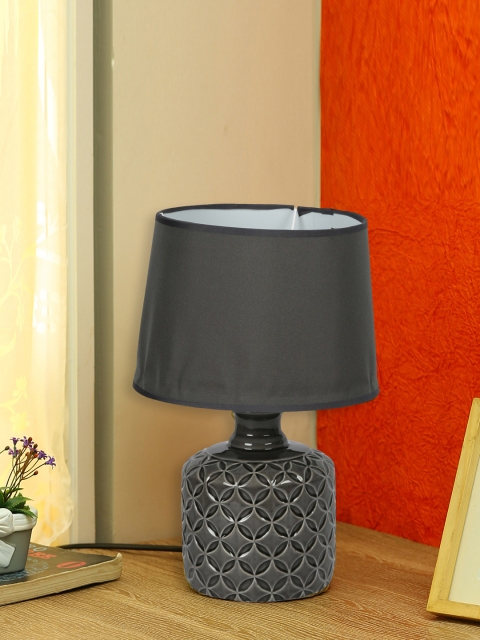 

Aapno Rajasthan Black Textured Bedside Standard Lamp