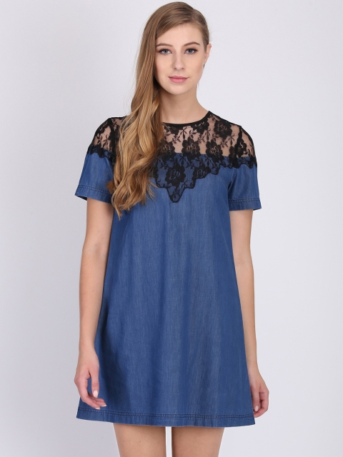 

Heather Hues Women Blue Solid A-Line Dress