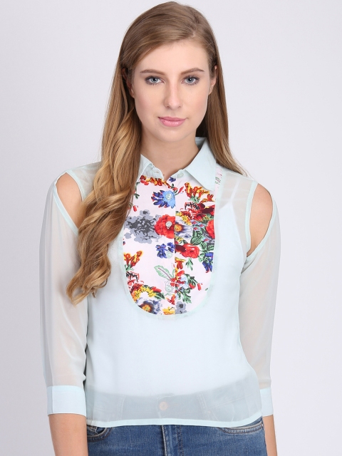 

Heather Hues Women Blue Regular Fit Printed Casual Shirt