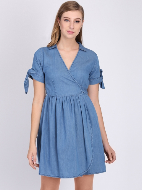 

Heather Hues Women Blue Solid Shirt Dress