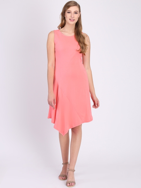 

Heather Hues Women Pink Solid Fit and Flare Dress