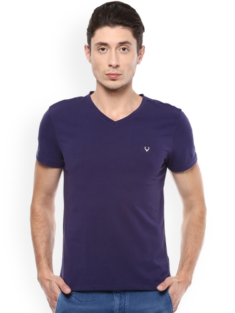 

Solly Jeans Co. Men Blue Solid V-Neck T-shirt