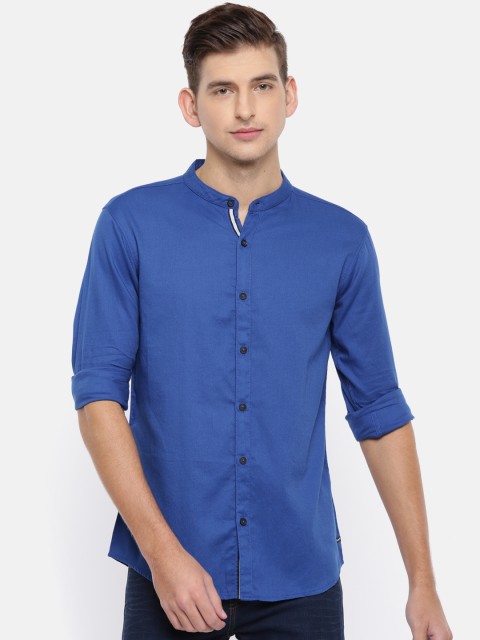 

SPYKAR Men Blue Regular Fit Solid Casual Shirt