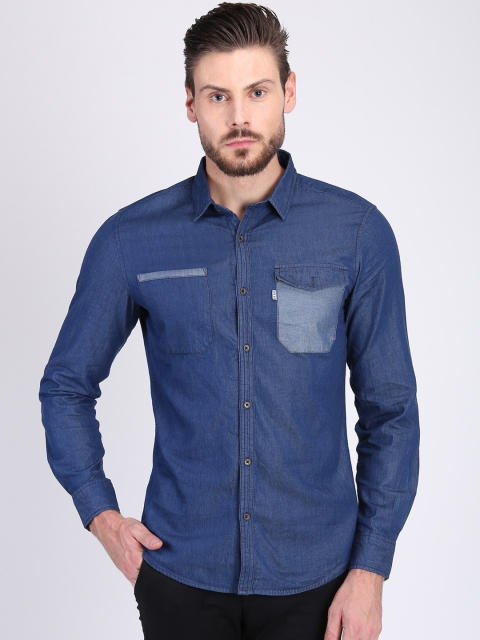 

LA LOFT Men Blue Regular Fit Solid Casual Shirt