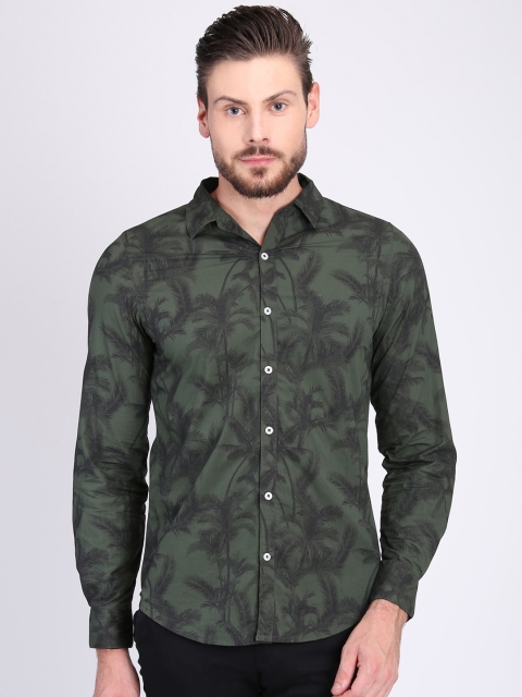 

LA LOFT Men Olive Green Regular Fit Printed Casual Shirt