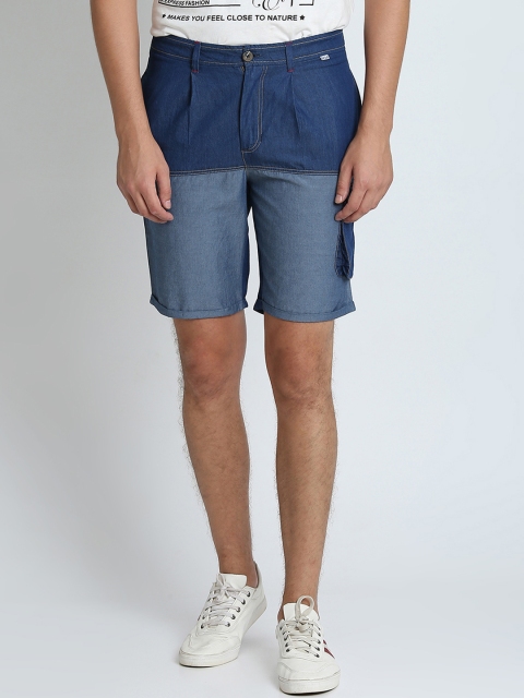 

LA LOFT Men Blue Solid Regular Fit Denim Shorts