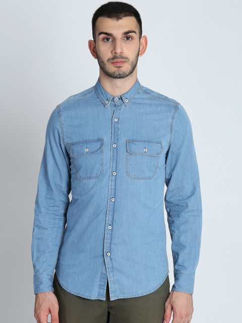 

LA LOFT Men Blue Regular Fit Solid Casual Shirt