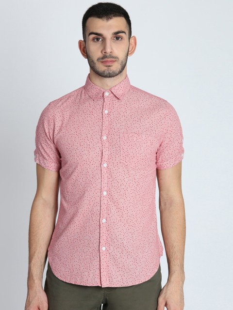 

LA LOFT Men Pink Regular Fit Printed Casual Shirt