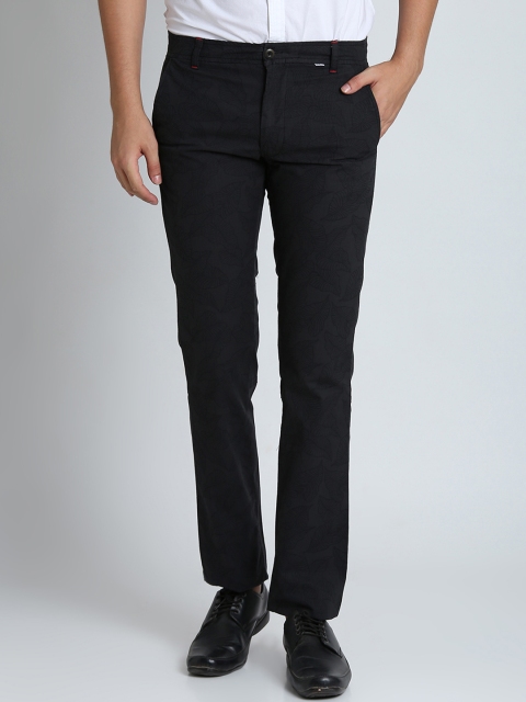

LA LOFT Men Black Regular Fit Solid Formal Trousers