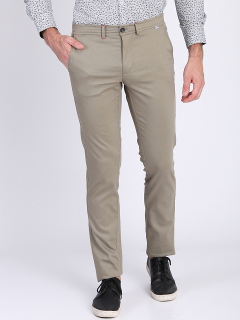 

LA LOFT Men Olive Green Regular Fit Solid Regular Trousers