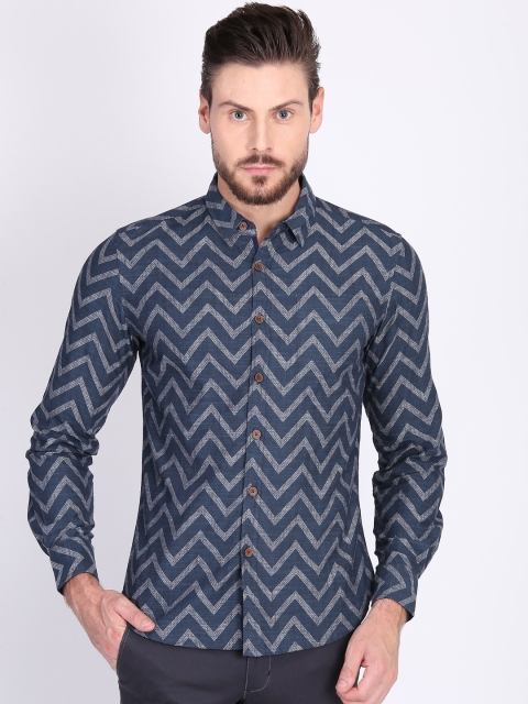 

LA LOFT Men Blue Regular Fit Printed Casual Shirt