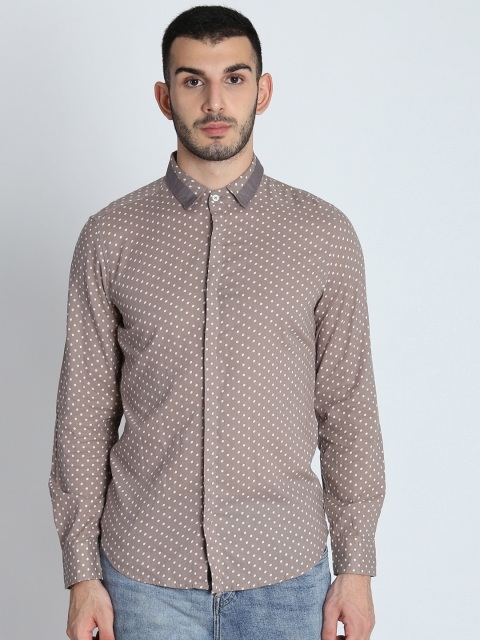 

LA LOFT Men Taupe Regular Fit Printed Casual Shirt