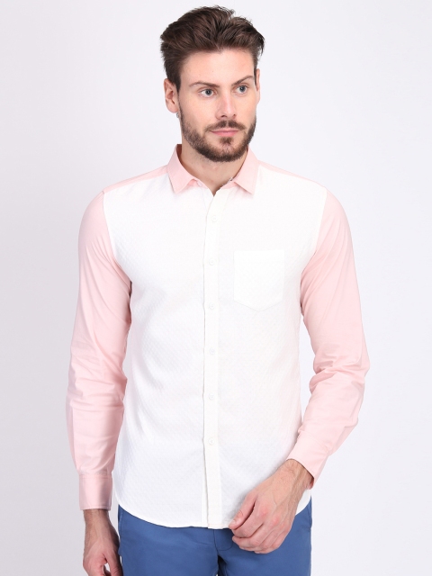 

LA LOFT Men White Regular Fit Colourblocked Casual Shirt