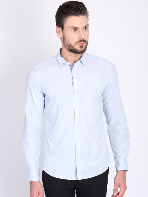 

LA LOFT Men Blue Regular Fit Checked Casual Shirt