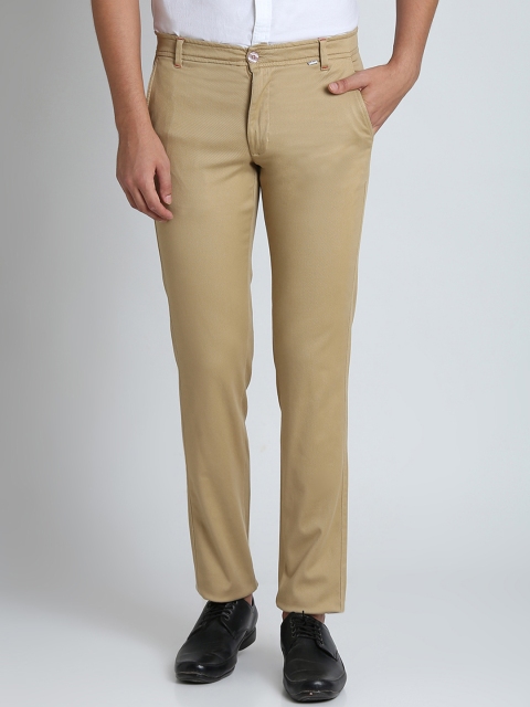 

LA LOFT Men Khaki Regular Fit Solid Regular Trousers