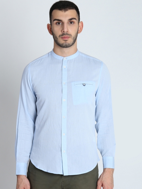

LA LOFT Men Turquoise Blue Regular Fit Solid Casual Shirt