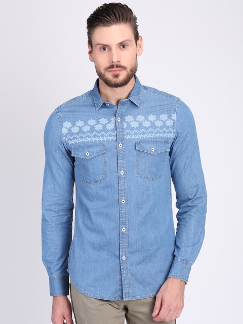 

LA LOFT Men Blue Regular Fit Printed Casual Shirt