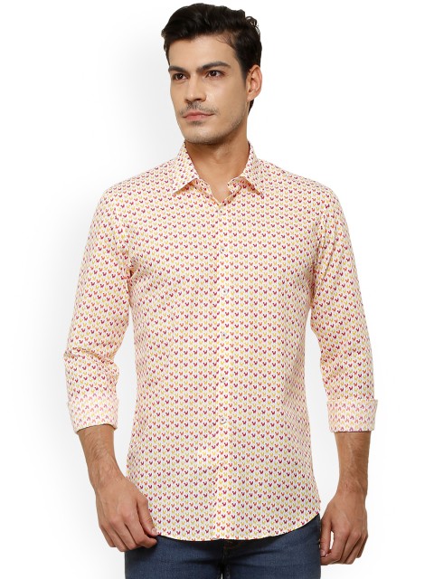 

SIMON CARTER LONDON Men Yellow & Red Regular Fit Printed Casual Shirt