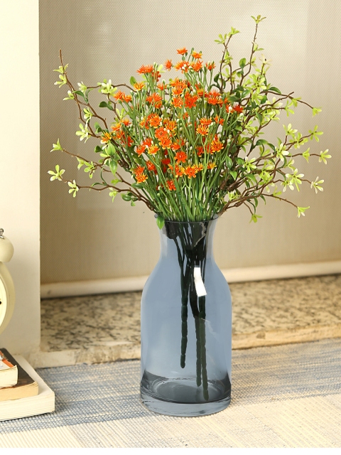 

Aapno Rajasthan Grey Glass Flower Vase