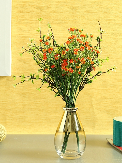 

Aapno Rajasthan Gold-Toned Glass Flower Vase