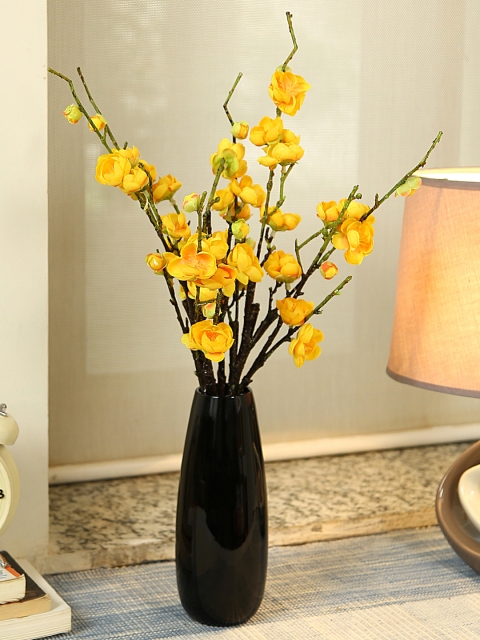 

Aapno Rajasthan Black Glass Flower Vase