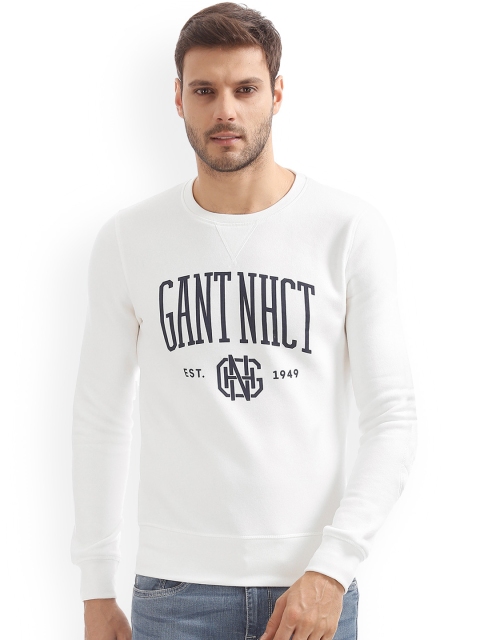 

GANT Men White Printed Sweatshirt