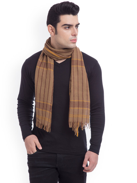 

SHINGORA Men Brown Striped Muffler