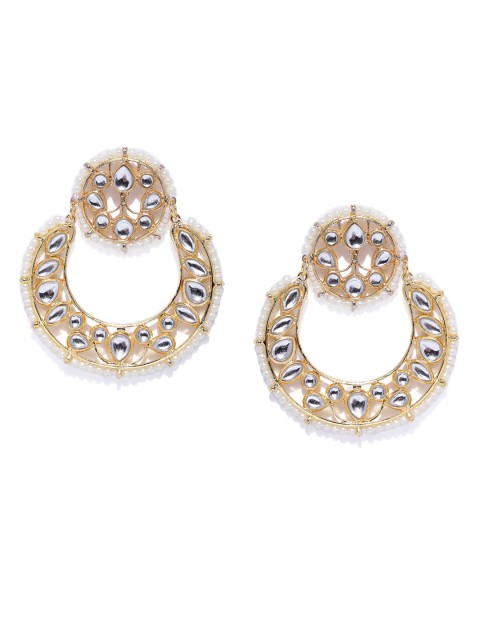 

Fida Gold-Toned & White Geometric Chandbalis