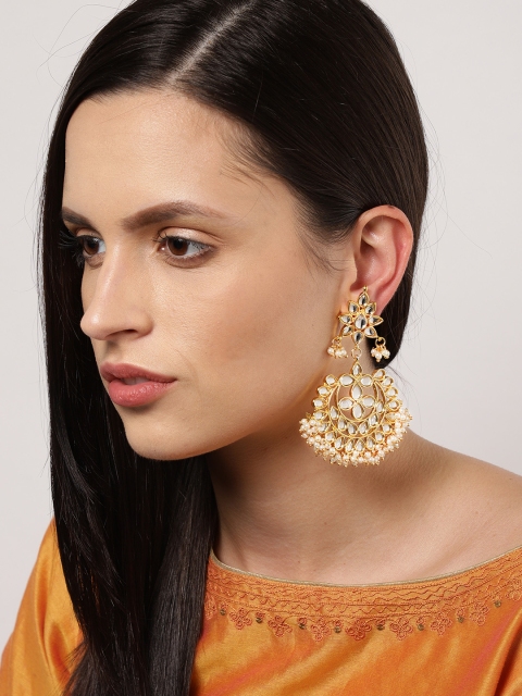 

Fida Gold-Toned Crescent Shaped Chandbalis