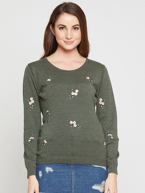 

Marie Claire Women Green Solid Pullover