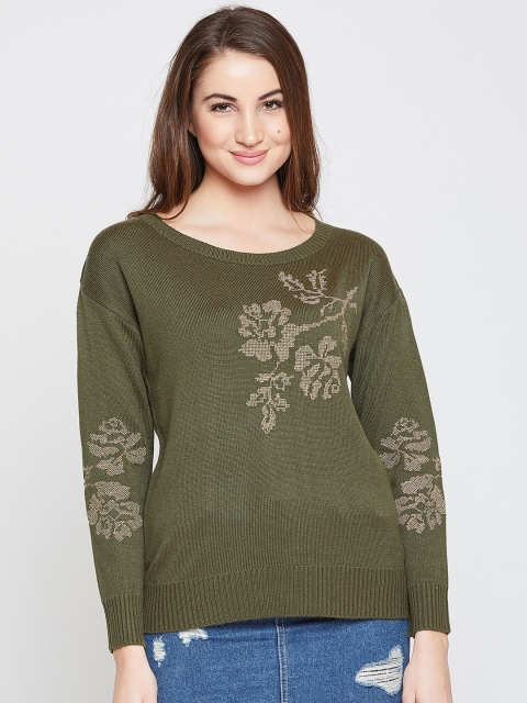 

Marie Claire Women Green Solid Pullover