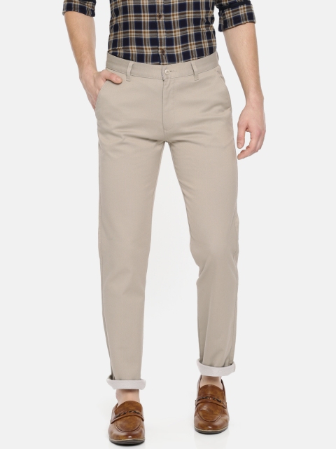 

British Club Men Beige Slim Fit Solid Chinos