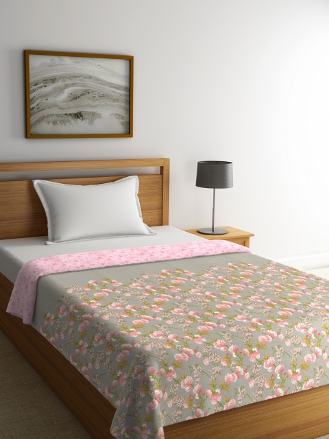 

Portico New York Grey & Pink Floral AC Room 120 GSM Single Bed Comforter