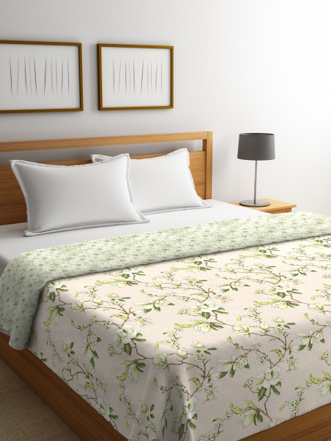 

Portico New York Beige & Green Floral AC Room 120 GSM Double Bed Comforter