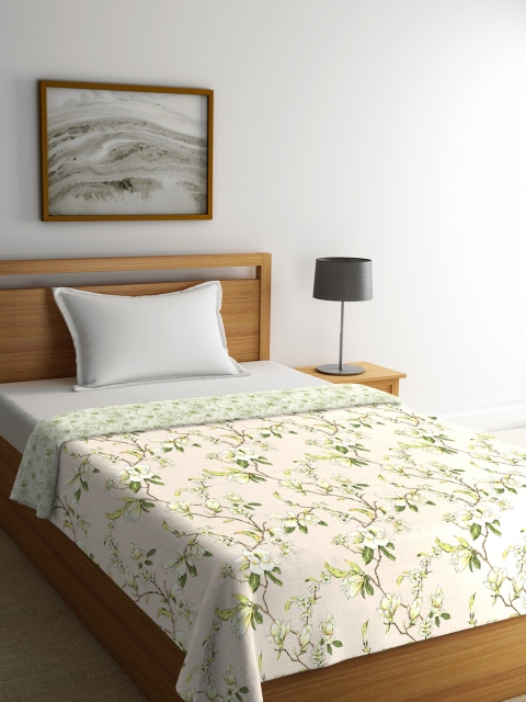 

Portico New York Beige & Green Floral AC Room 120 GSM Single Bed Comforter