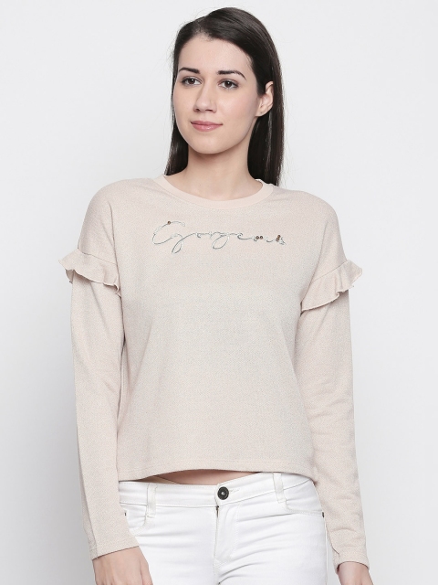 

Honey by Pantaloons Women Peach-Coloured Printed Sweatshirt