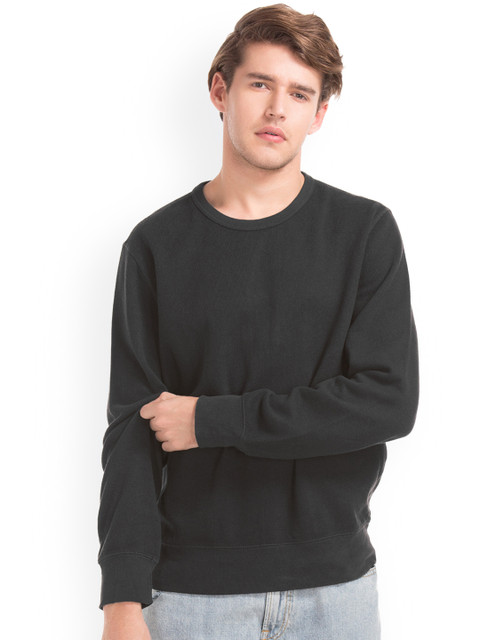 

GAP Men Black Logo Sueded Zip Hoodie