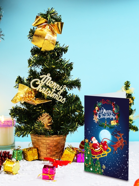 

Archies Pack Of 2 Multicoloured Artificial Plastic Christmas Tree & Greeting card, Multi