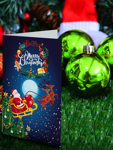 

Archies Pack Of 2 Multicoloured Christmas Tree Ball Ornament & Greeting Card, Multi