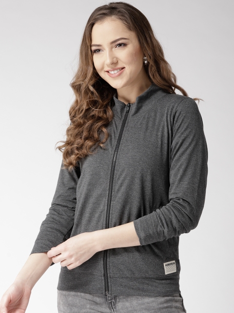 

Hubberholme Women Charcoal Grey Solid Sweatshirt