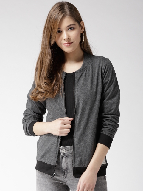 

Hubberholme Women Charcoal Grey Solid Tailored Jacket