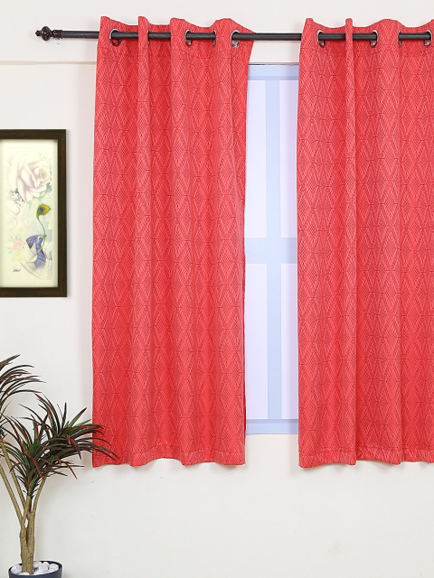 

RANGRAGE Peach-Coloured Room Darkening Window Curtain