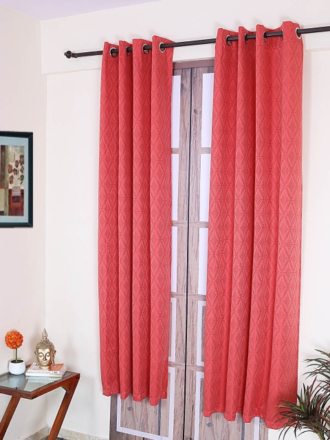 

RANGRAGE Peach-Coloured Room Darkening Door Curtain