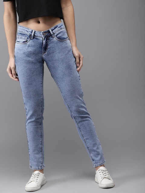 

HERE&NOW Women Blue Slim Fit Mid-Rise Clean Look Stretchable Jeans