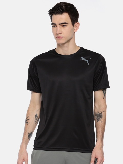 

Puma Men Black Solid Round Neck T-shirt