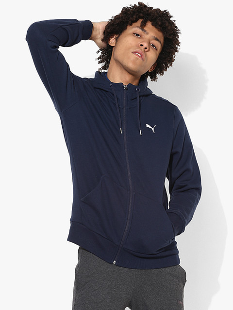 

Puma Men Navy Blue Solid Hooded Sweatshirt