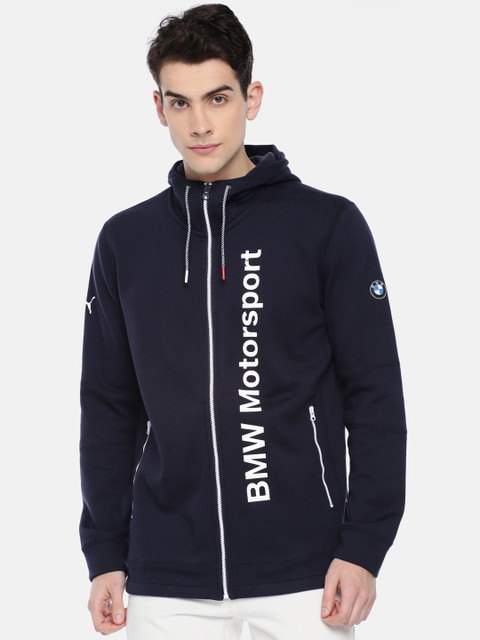 

PUMA Motorsport Men Navy Blue Printed Hooded Sweatshirt